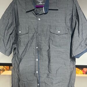 PD&C Blue and Gray Button-Up Shirt
